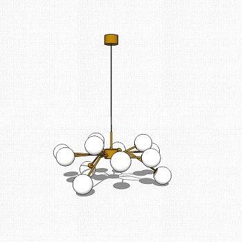 现代白色吊灯sketchup模型下载，吊灯su模型下载