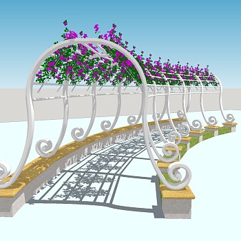 欧式花架草图大师模型，花架sketchup模型下载