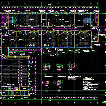 高层小学教学楼建筑施工图，小学教学楼CAD施工图纸下载