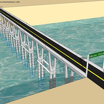 现代桥梁草图大师模型下载，sketchup桥梁su模型分享