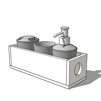 现代洗发水草图大师模型，洗漱用具sketchup模型下载