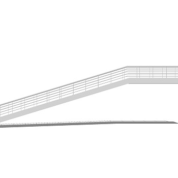 现代钢结构单跑楼梯草图大师模型，钢结构单跑楼梯sketchup模型免费下载