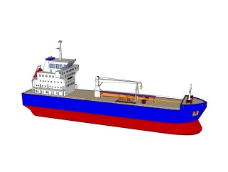 现代的大型货船草图大师模型，货船skp模型下载