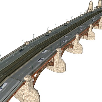现代桥梁草图大师模型下载，sketchup桥梁su模型分享