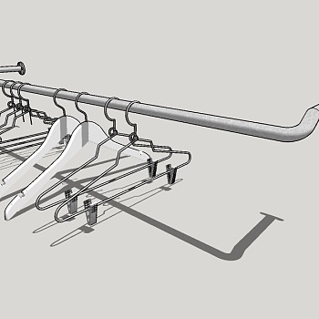 现代衣架草图大师模型，衣架SU模型下载