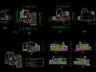 别墅施工图，别墅CAD建筑工程下载