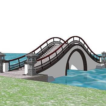 拱桥草图大师模型下载，sketchup拱桥模型分享