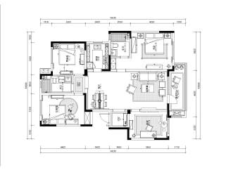 欧式四室两厅140㎡家装施工图CAD图纸dwg文件分享