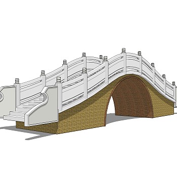 拱桥草图大师模型下载，sketchup拱桥模型分享