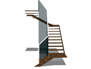 现代楼梯免费su模型，楼梯skb文件下载
