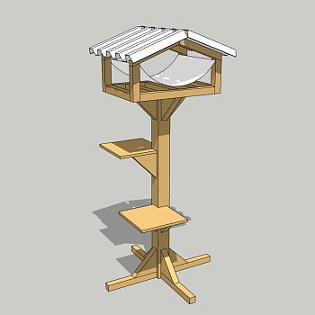  现代爬猫架草图大师模型，爬猫架sketchup模型下载