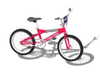 现代自行车sketchup模型，自行车skp模型下载