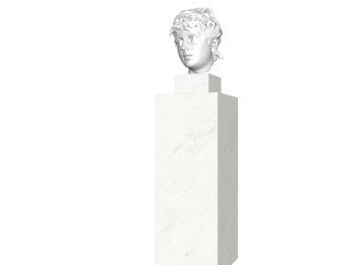 欧式石膏头像雕塑免费su模型,摆件草图大师模型下载
