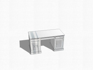 现代白色办公桌草图大师模型，办公桌sketchup模型下载