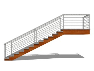 现代大理石单跑楼梯草图大师模型，大理石单跑楼梯sketchup模型免费下载