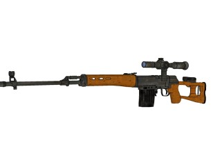现代苏联SVD狙击步枪SU模型，狙击步枪sketchup模型下载