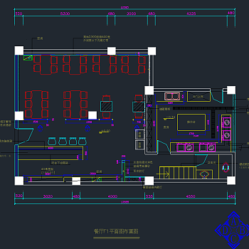 二层西餐烧烤吧装修图cad施工图下载、二层西餐烧烤吧装修图dwg文件下载