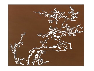 现代树枝图案锈板草图大师模型，锈板su模型下载