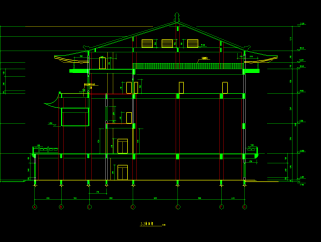 静音寺建筑CAD施工图，寺庙CAD建筑图纸下载