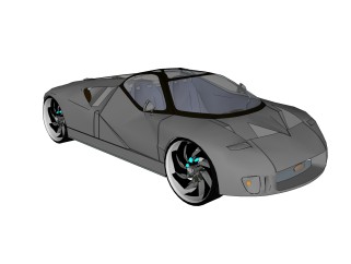 现代跑车免费su模型，现代跑车skp模型，草图大师模型素材下载