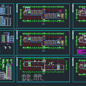 现代某大学教学楼建筑施工图，高层教学楼cad图纸下载