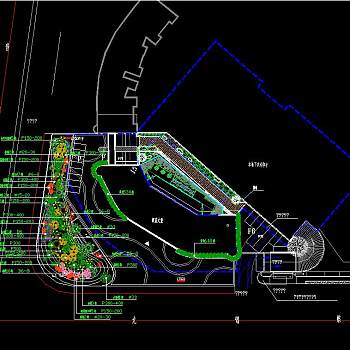 酒店景观工程施工图，酒店CAD工程规划方案
