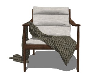创意轻奢单人沙发椅草图大师模型下载，沙发SU模型