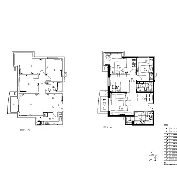 北京朗琴园10号楼B户型样板房施工图CAD下载