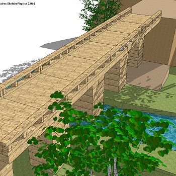 现代桥梁草图大师模型下载，sketchup桥梁su模型分享
