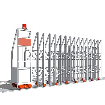 现代自动伸缩门su模型，自动伸缩门草图大师模型下载