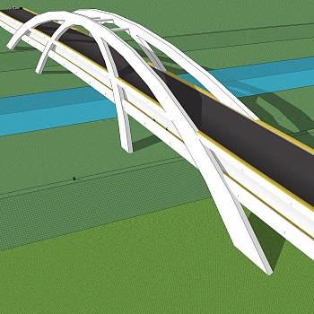 现代桥梁草图大师模型下载，sketchup桥梁su模型分享