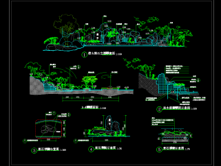 园林景观假山CAD施工图，假山CAD施工图纸下载