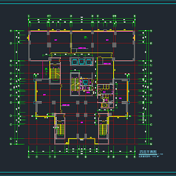 某高层综合楼CAD施工图，办公空间CAD施工图纸下载