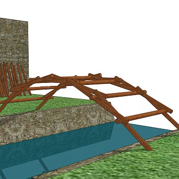 拱桥草图大师模型下载，sketchup拱桥模型分享