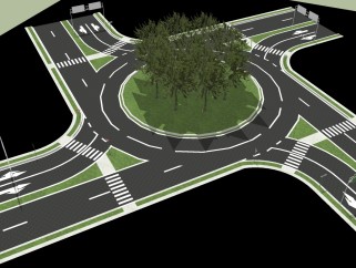现代道路公路免费su模型下载、道路公路草图大师模型下载