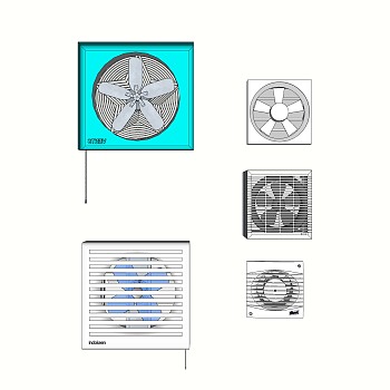 现代排气扇组合草图大师模型，排气扇sketchup模型下载