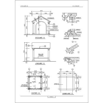 景观亭cad施工详图免费下载