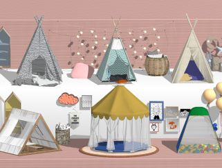 现代儿童器材组合 儿童帐篷 室内帐篷