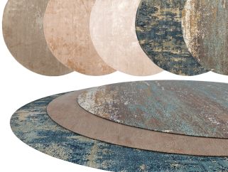 现代抽象斑驳痕迹圆形地毯